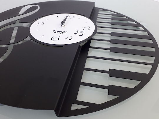 Arti E Mestieri Wall Clock Metallic Black Ø50cm