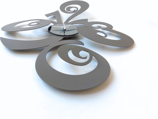Arti E Mestieri 3D Wall Clock Metallic Gray 46x60cm