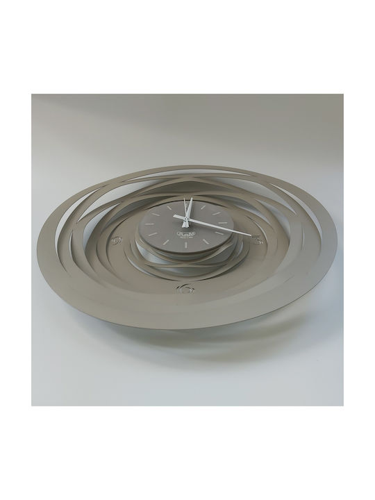 Arti E Mestieri 3D Wall Clock Metallic Silver Ø50cm