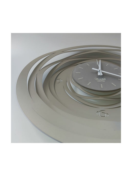 Arti E Mestieri 3D Wall Clock Metallic Silver Ø50cm