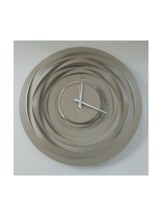 Arti E Mestieri 3D Wall Clock Metallic Silver Ø50cm