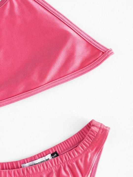 Set Bikini Sports Bra and Brazil Pink