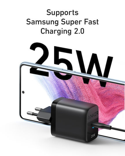 Anker Φορτιστής Χωρίς Καλώδιο με Θύρα USB-C 25W Power Delivery Μαύρος (312)