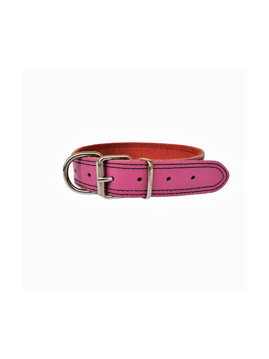 ByLeather Leather Dog Collar in Pink Color Small 70cm