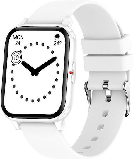 Colmi P8 Mix Smartwatch με Παλμογράφο (Λευκό)
