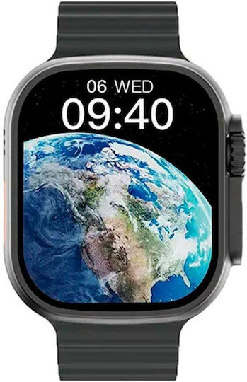 NO.1 DT8 Ultra+ 43mm Smartwatch με Παλμογράφο (Μαύρο)