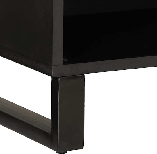 TV-Ständer aus Massivholz Schwarz M60xP33xH43.5cm