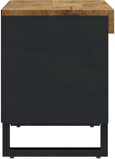 TV-Ständer aus Massivholz Schwarz M60xP33xH43.5cm