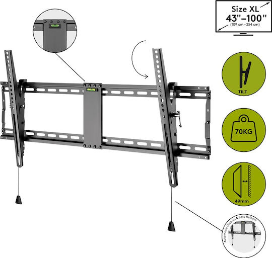 Goobay Pro TILT XL 49930 Wall TV Mount up to 100" and 70kg