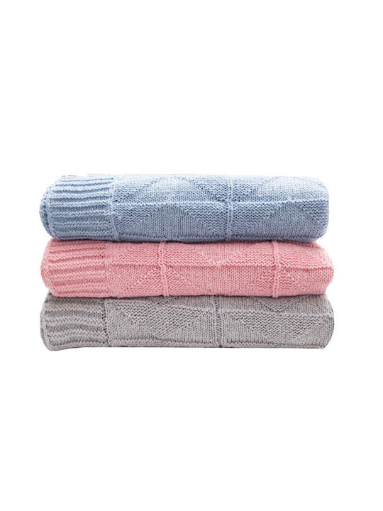 Viopros Blanket Nursery Swaddling Blankets Knitted Light Blue 70x90cm