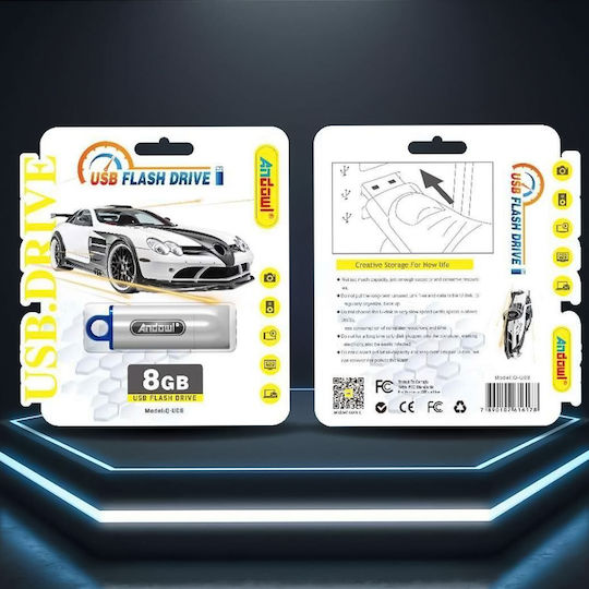 Andowl Q-U08 8GB USB 2.0 Стик Сребрист