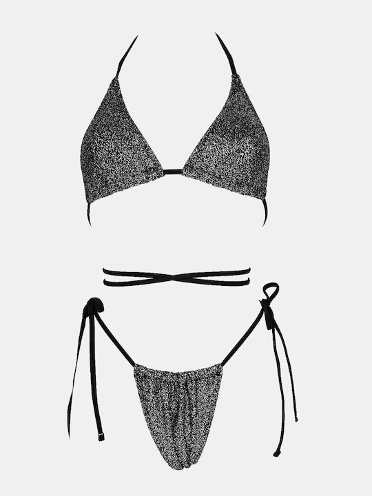 Set Bikini Triunghi Argintiu