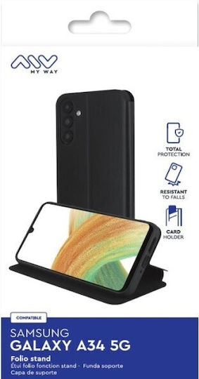 Muvit Book Μαύρο (Galaxy A34)