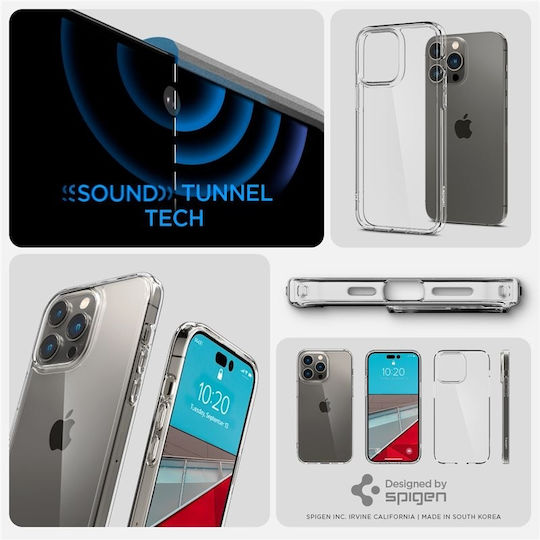 Spigen Crystal Hybrid Umschlag Rückseite Silikon Transparent (iPhone 14 Pro Max)