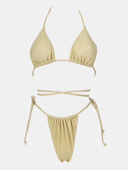 Set Bikini Triunghi Cu Burete Detașabil Bej