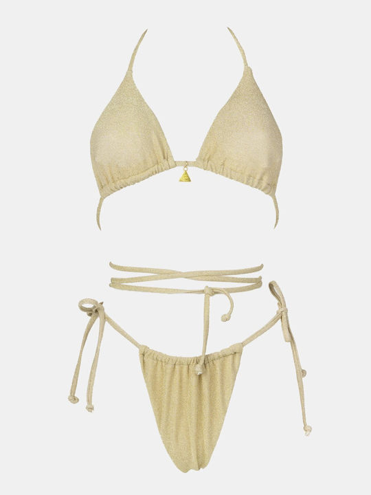 Set Bikini Triunghi Cu Burete Detașabil Bej