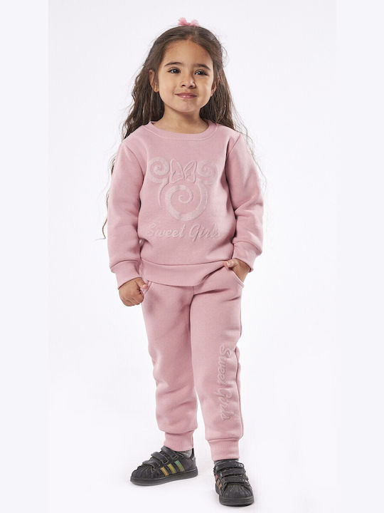 Εβίτα Kids Sweatpants Set Pink 2pcs