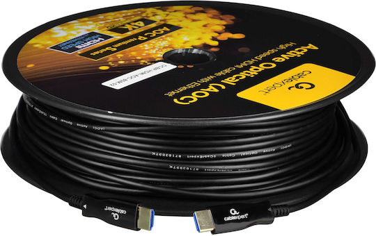 Cablexpert Active Optical HDMI 2.0 Premium High Speed 4K 60Hz HDR Cable HDMI male - HDMI male 80m Μαύρο