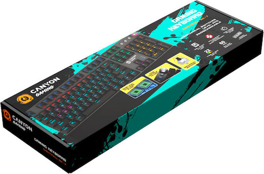 Canyon Nightfall Gaming Mechanical Keyboard with Custom Black Switches and RGB Lighting English US