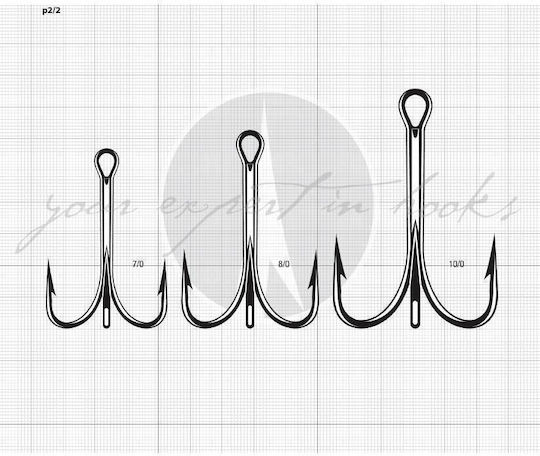 VMC O' Shaughnessy Treble 9617 BZ Fishing Hooks Set 100pcs No18