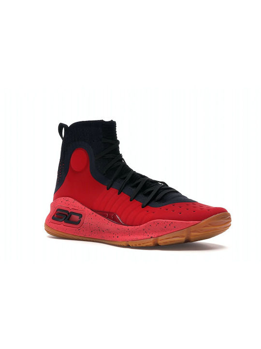 Under Armour Curry 4 Mare Pantofi de baschet Rosii