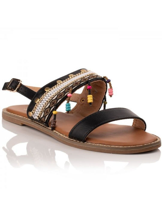 Plato Women's Flat Sandals in Black Color