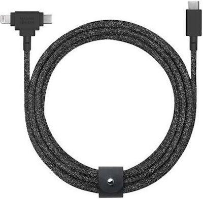 Native Union Belt USB zu Typ-C / Blitzschlag Kabel Schwarz 1.8m