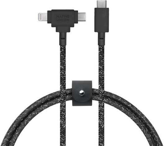 Native Union Belt Regulär USB zu Typ-C,TC-TC / Blitzschlag Kabel Schwarz 1.8m
