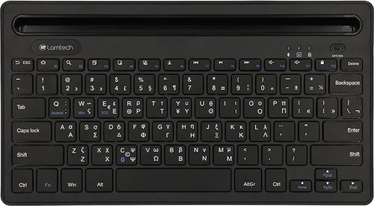 Lamtech LAM022124 Fără fir Bluetooth Doar tastatura pentru Tabletă Greacă Negru