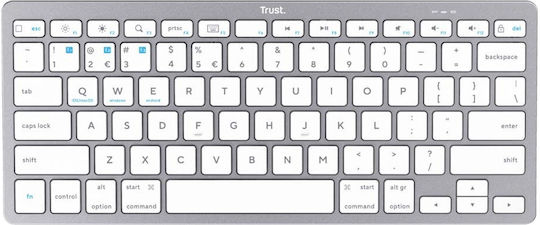Trust Nado Kabellos Bluetooth Nur Tastatur Englisch US Silber
