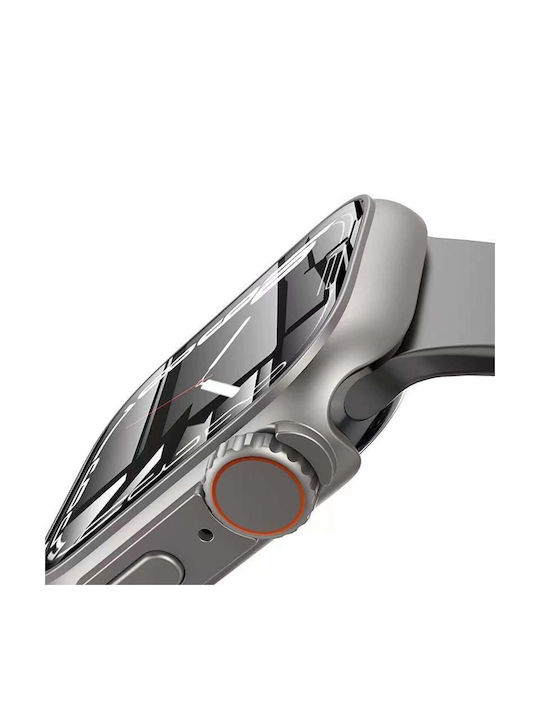 Tech-Protect Defense 360 Plastic Case with Glass Titanium / Orange for Apple Watch 45mm