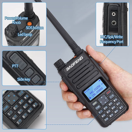 Baofeng BF-H6 Wireless Transceiver UHF/VHF 10W with Monochrome Screen