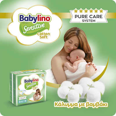 Babylino Tape Diapers Sensitive Cotton Soft Sensitive No. 6 for 13-18 kgkg 14pcs