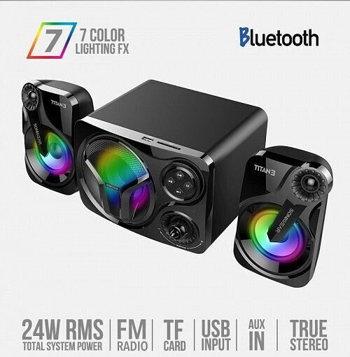 Sonic Gear Titan 3 2.1 Wireless Speakers with Bluetooth 6W Black