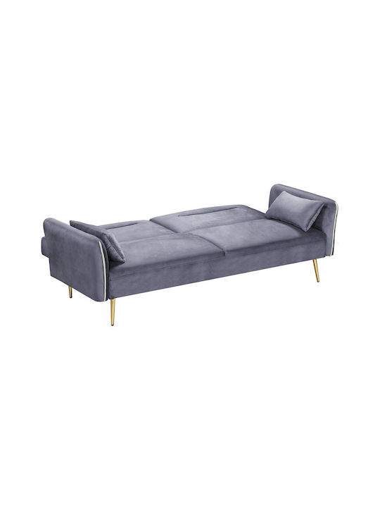 Flick Dreisitzer Sofa Bett Grau 211x87x81cm