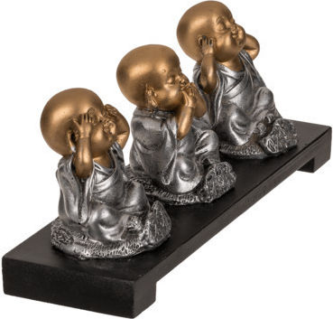 Out of the Blue Decorative Figures Polyresin Buddhas 20x9x9cm 3 Pieces