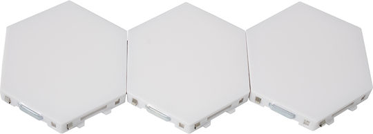Omnia Διακοσμητικό Φωτιστικό LED Φυσικό Λευκό 4000K Hexagon 3τμχ