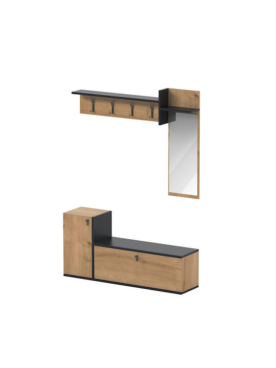 Loro Entry Furniture with Mirror & Shoe Rack 120x35x56cm