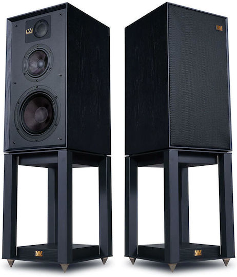 Linton Stand Set S019.31737 Paar Hi-Fi Lautsprecher Boden 200W 3 Anzahl von Fahrern B30xT36xH56.5cm. Schwarz