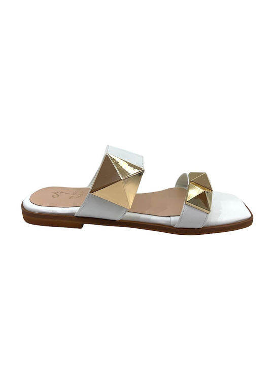 Mariella Fabiani Women's Flat Sandals in White Color