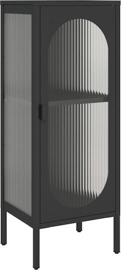 Floor Living Room Display Cabinet Made of Metallic with Windowed Black 40x35x105cm 352999 Floor Living Room Display Cabinet Made of Metallic with Windowed Black 40x35x105cm 352999