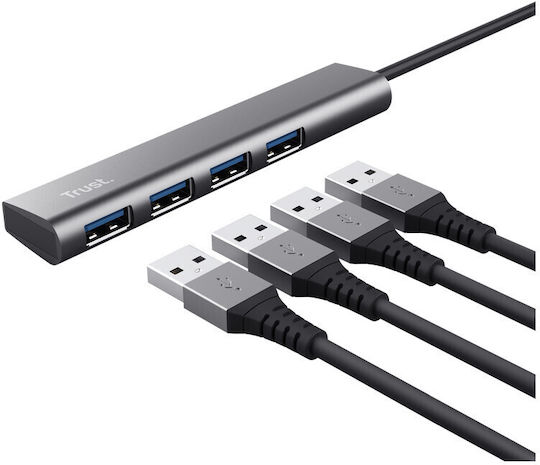 Trust Hub 4 Porturi USB 3.2 Cu Conexiune USB-A Argintiu