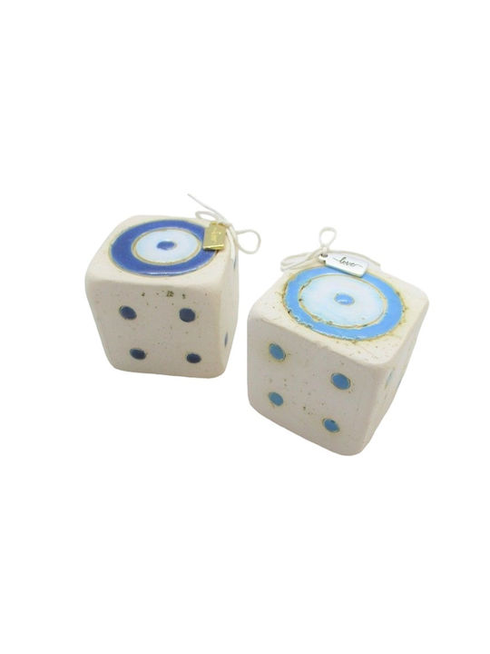 Rozos Ceramics Lucrat manual Tabletop Amulet Arzător Albastru deschis Ceramic 4x4cm 1buc