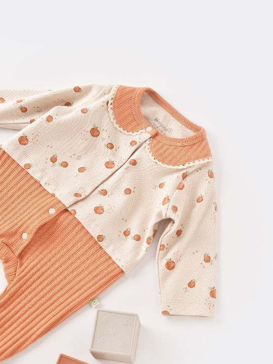Biorganic Baby Bodysuit Long-Sleeved Light Cream Caramel