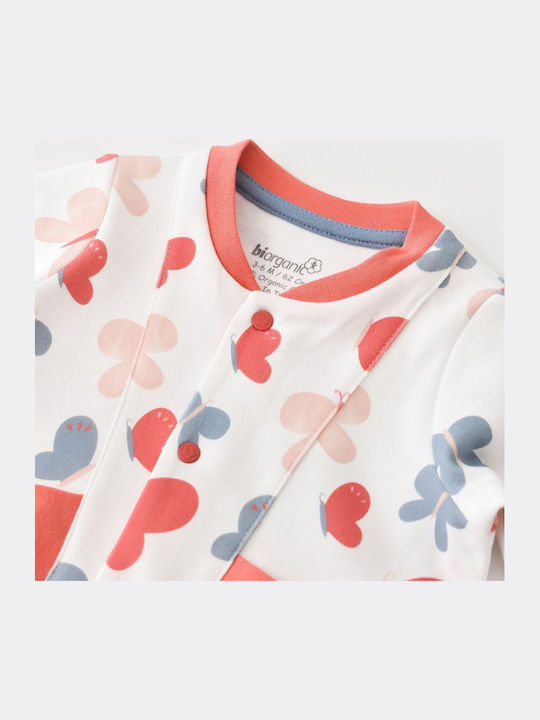 Biorganic Baby Bodysuit Long-Sleeved Coral