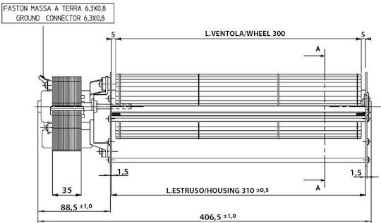 Fergas Querstromventilator für Pelletofen