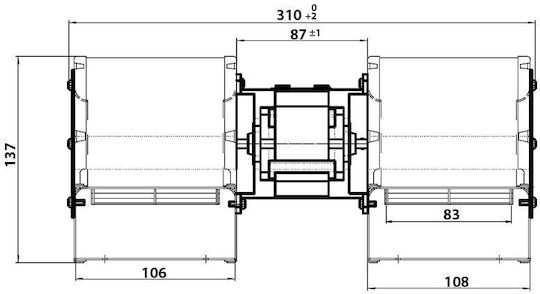 Fergas Querstromventilator für Pelletofen