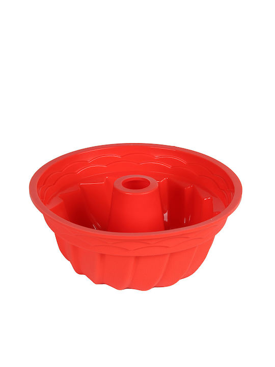 Keskor No Coating Silicone Cake Baking Pan Κόκκινη 23x23x9εκ.