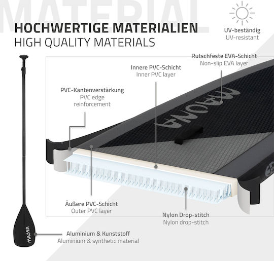 EDC Maona Inflatable SUP Board with Length 3.08m Black