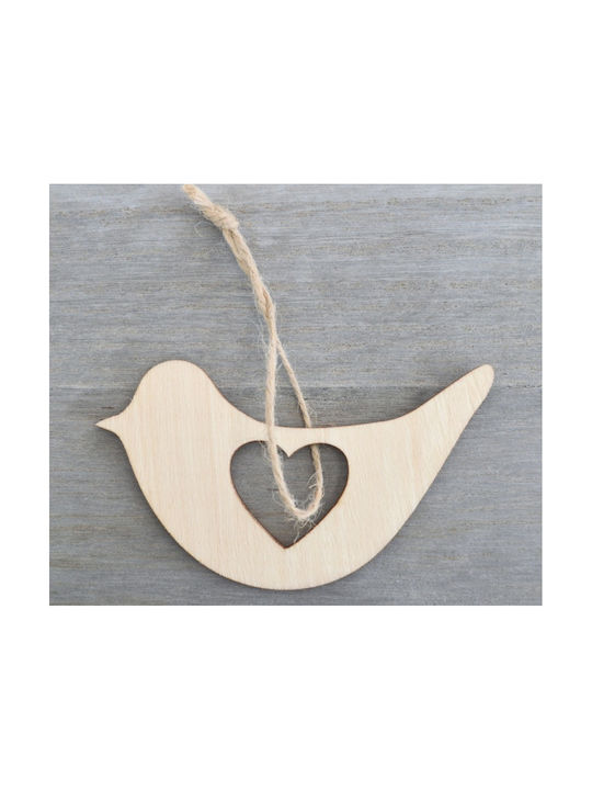 Wooden Heart Christmas Tree Ornament Brown 10x5.5cm